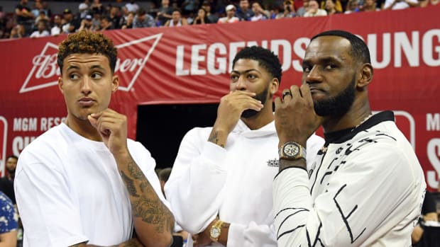 LeBron James, Anthony Davis and Kyle Kuzma at NBA summer league.