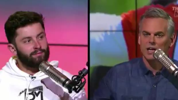 Baker Mayfield and Colin Cowherd debate on FS1.