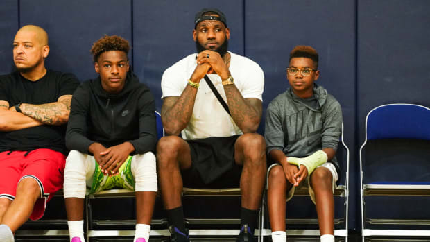 lebron james jr. with his dad