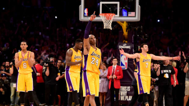 Kobe Bryant in his final NBA game.