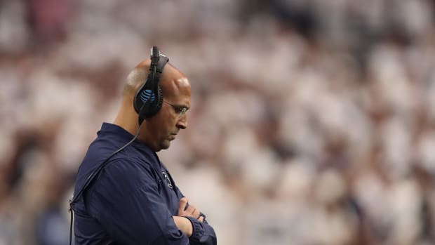 A solo shot of Penn State coach James Franklin.