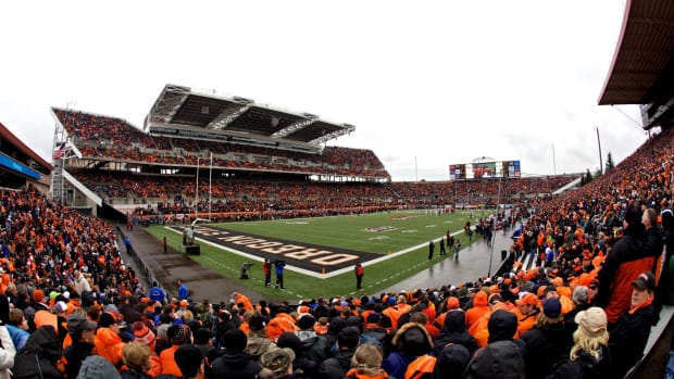 A general view of Oregon State's football stadium.