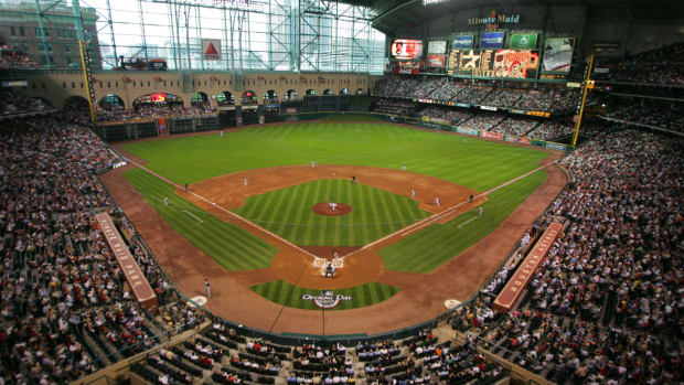 A general view of the Houston Astros stadium.