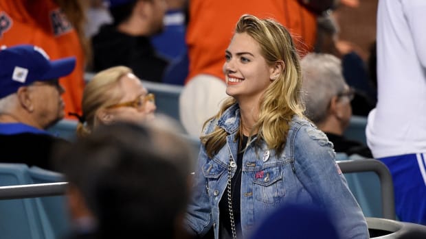 Kate Upton in the stands before a game.