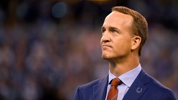 A closeup of Peyton Manning.