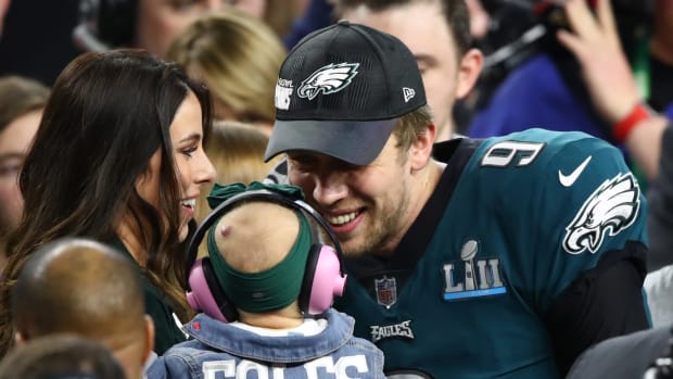 nick foles and his wife after the super bowl