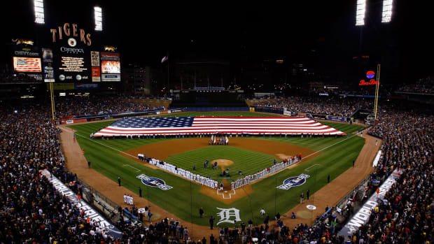 A general view of the Detroit Tigers stadium.