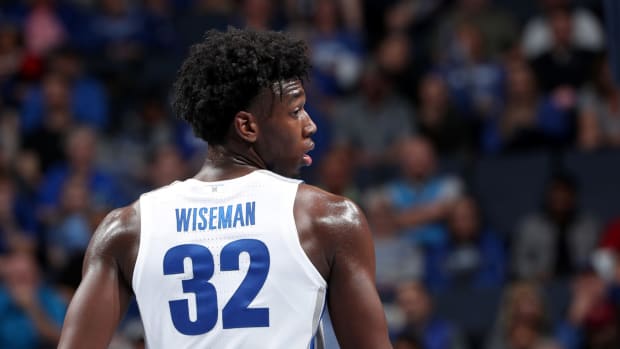 James Wiseman in his first NCAA game.