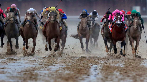 a photo of the finish of the 2019 kentucky derby