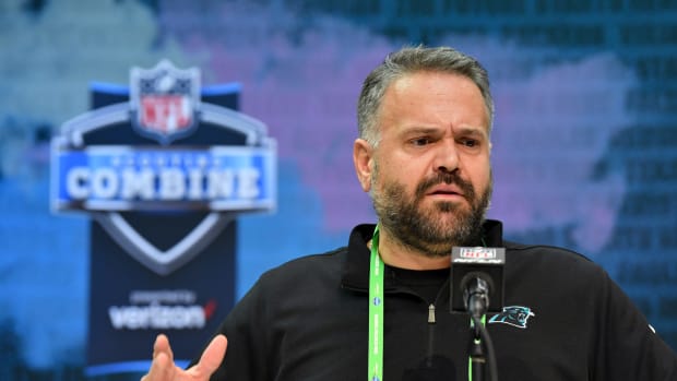 Matt Rhule at the NFL Scouting Combine.