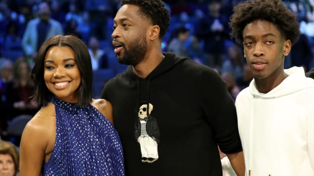 dwyane wade and his family at the all-star game