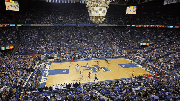 A general view of Kentucky's basketball court.
