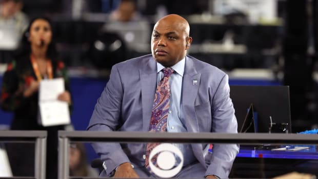 NBA legend Charles Barkley  at the Final Four watching his alma mater Auburn against Virginia.