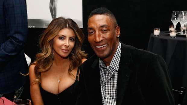 Scottie Pippen and his wife, Larsa Pippen, at a dinner.