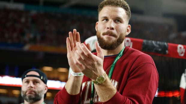 Blake Griffin attending an Oklahoma Sooners game.