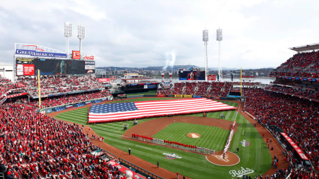 A general view of the Cincinnati Reds ballpark.