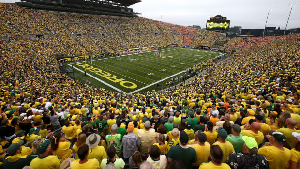 A general view of Oregon's football stadium.