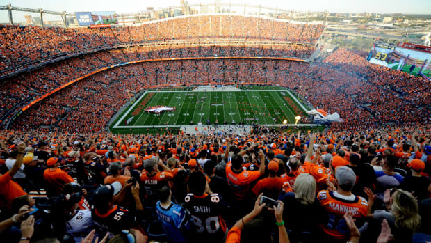 A general view of the Denver Broncos stadium.