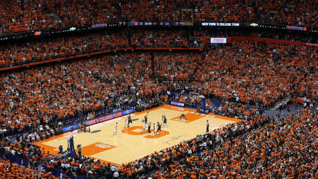 A general view of Syracuse's basketball arena.