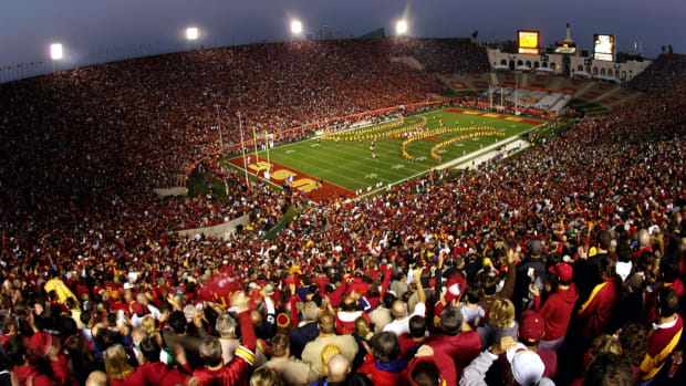 A general view of USC's football stadium during a home game