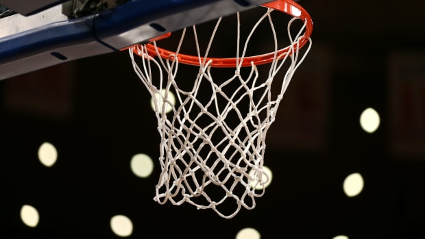 A detail of the net and basket prior to the Georgetown Hoyas playing against the Cincinnati Bearcats during the quaterfinals of the Big East Men's Basketball Tournament at Madison Square Garden.