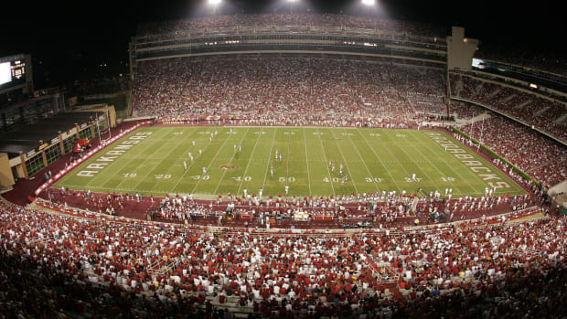 A general view of SEC program Arkansas football field.