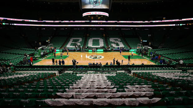 A general view of the Boston Celtics arena.