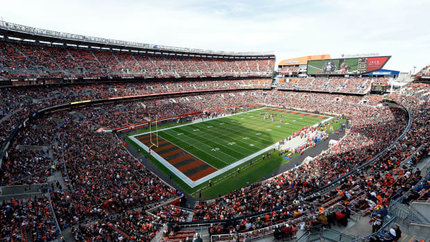 A general view of the Cleveland Browns stadium.