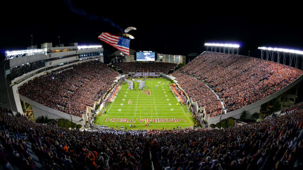 A general view of Virginia Tech's football stadium.