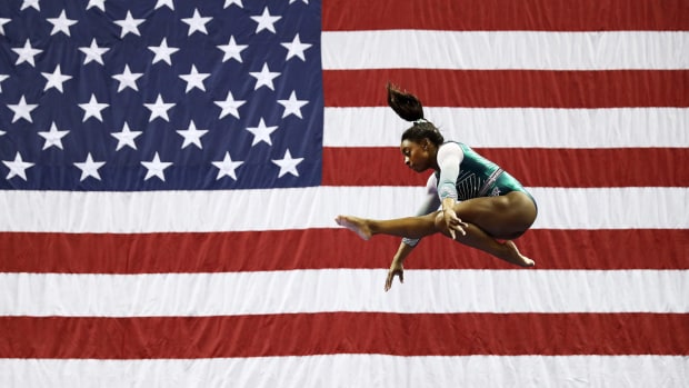 Simone Biles at the U.S. Gymnastics Championships in Kansas City.