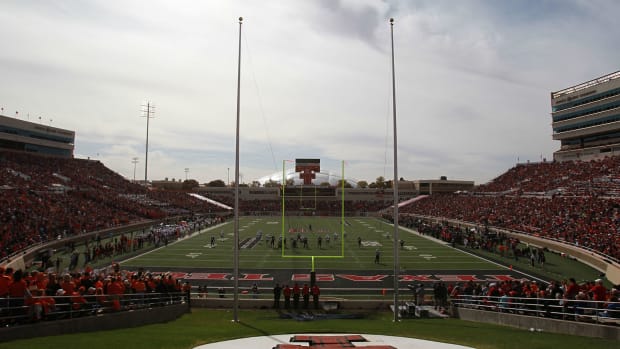 A general view of Texas Tech's football stadium.