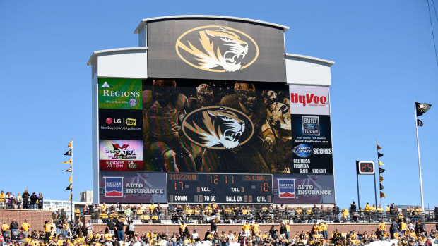 The big screen in Missouri's football stadium.