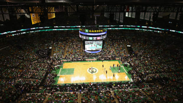 A general view of TD garden during a Celtics game.
