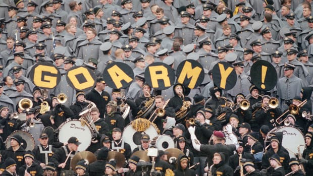 A general view of Army fans attending the Army-Navy Game in 1997.