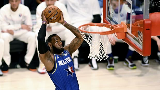 LeBron James in the NBA All-Star Game on Sunday evening.