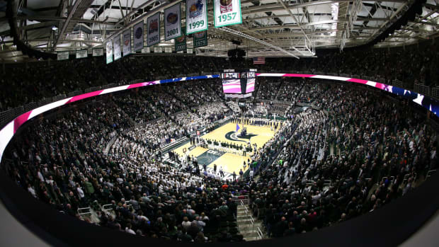A general view of Michigan State's basketball court.