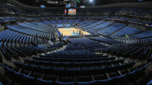 A general view of the Denver Nuggets arena.