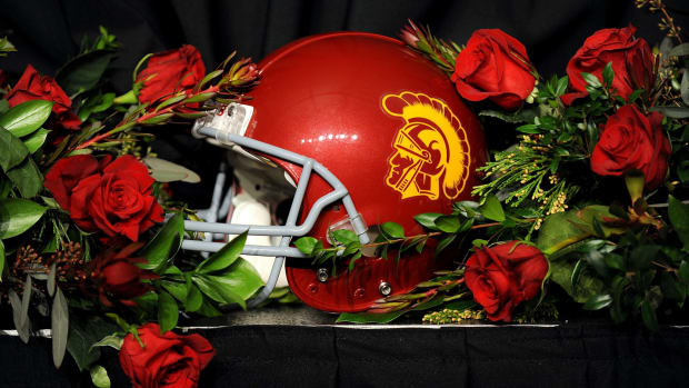A USC football helmet.