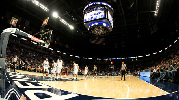 The view before a Penn State basketball game against Michigan State.