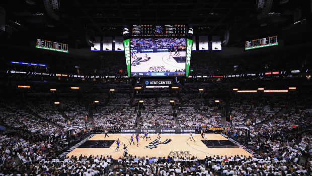 A general view of AT&T Center during Game Three of the 2017 NBA Western Conference Finals between the Golden State Warriors and the San Antonio Spurs.