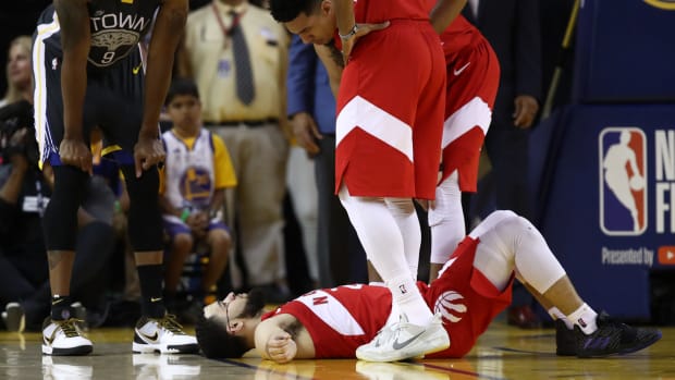 Fred VanVleet after he lost a tooth during the NBA Finals.