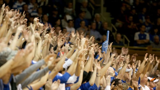 A general view of Duke fans.