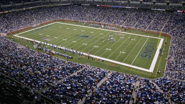 A general view of the Detroit Lions stadium.