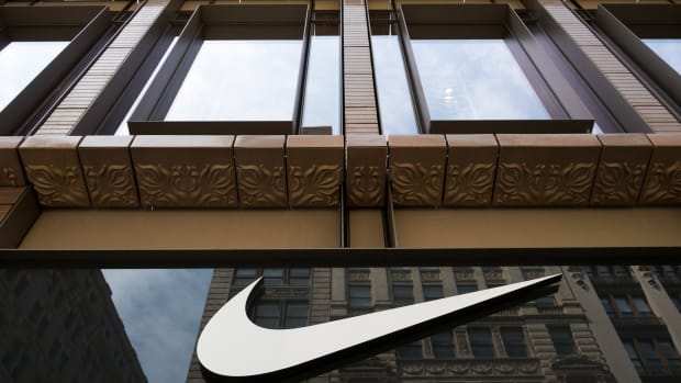 An exterior view of the Nike store in SoHo.