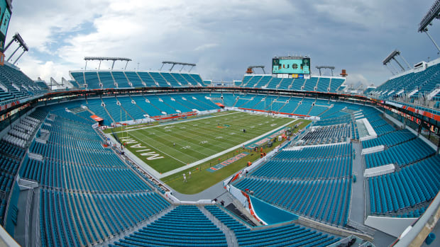 A general view of the Miami Dolphins stadium.