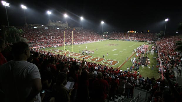 A general view of a University of Houston football game.