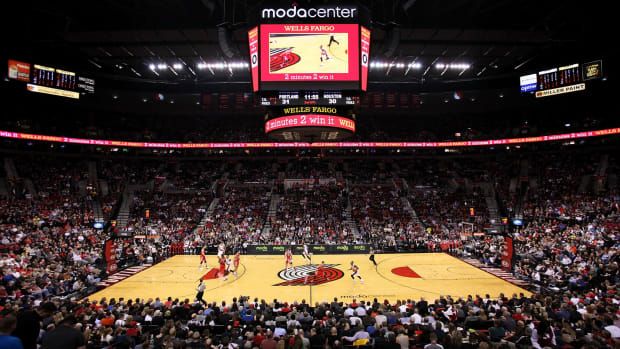 A general view of the Portland Trailblazers arena.