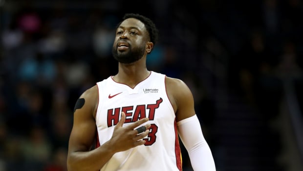 Dwyane Wade on the court during a game.