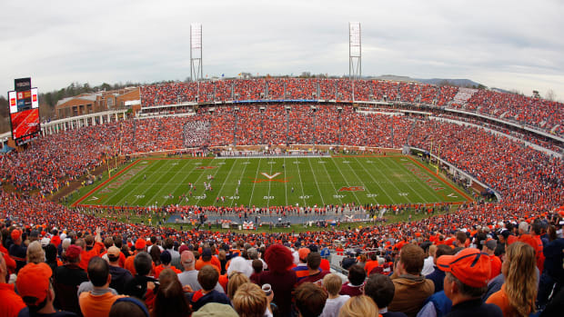 A general view of Virginia's football field.