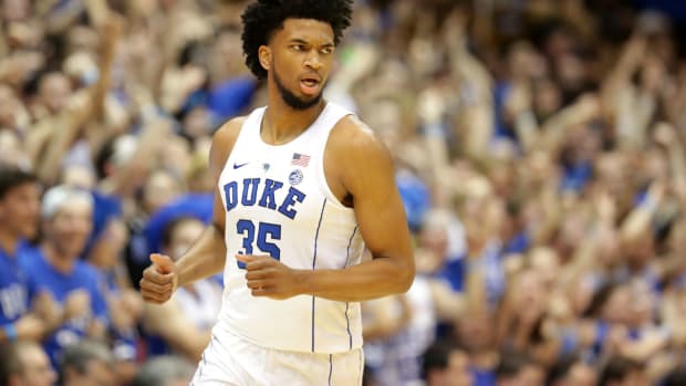 Marvin Bagley reacts to a play during game against Syracuse.